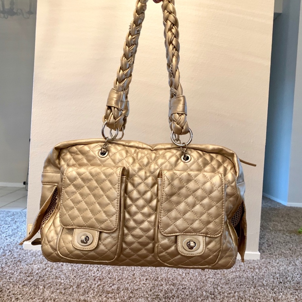 Kwigy-Bo Dog Carrier Gold Alex Luxe